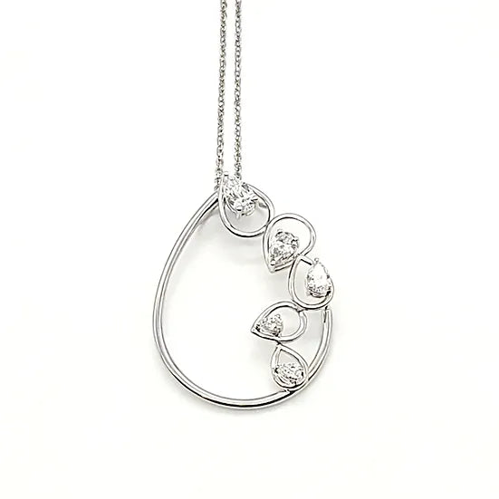 pear shape diamond pendant necklace