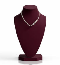 Load image into Gallery viewer, Pear Shape and Round Diamond Double Row Tennis Necklace
