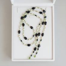 Load image into Gallery viewer, Pearl Onyx Peridot Lariat - Jewelry Box

