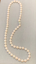 Load image into Gallery viewer, Classic Pearl Necklace with Sterling Silver CZ Pave Clasp
