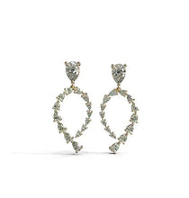 Load image into Gallery viewer, Diamond Pear Shape Diamond Dangling Earrings
