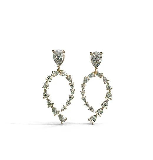 Diamond Pear Shape Diamond Dangling Earrings