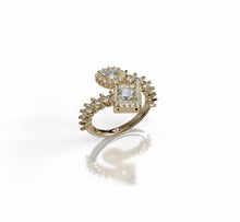 Load image into Gallery viewer, Princess Cut &amp; Pear Shape Diamond Halo Ring - minadjewelry
