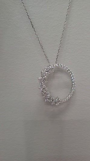 Oval Shape Diamond Pendant Necklace