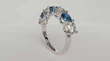 Load and play video in Gallery viewer, Cushion Cut Diamond &amp; Blue Sapphire Band
