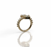 Load image into Gallery viewer, Princess Cut &amp; Pear Shape Diamond Halo Ring - minadjewelry
