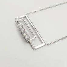 Load image into Gallery viewer, rectangle diamond pendant necklace
