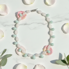 Load image into Gallery viewer, Rose Quartz Amazonite Necklace Flat Lay
