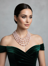 Load image into Gallery viewer, Rose Quartz and CZ Starburst Statement Necklace - Glamorous
