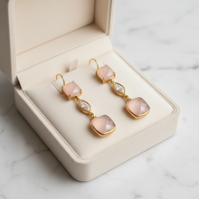 Load image into Gallery viewer, Rose Quartz Earrings in Jewelry Box

