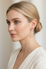 Load image into Gallery viewer, Rose Quartz Earrings on Model - Corrected Size
