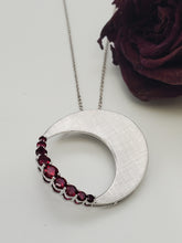 Load image into Gallery viewer, satin finish ruby pendant necklace
