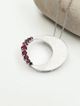 Load image into Gallery viewer, satin finish ruby pendant necklace
