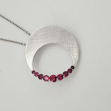 Load image into Gallery viewer, satin finish ruby pendant necklace
