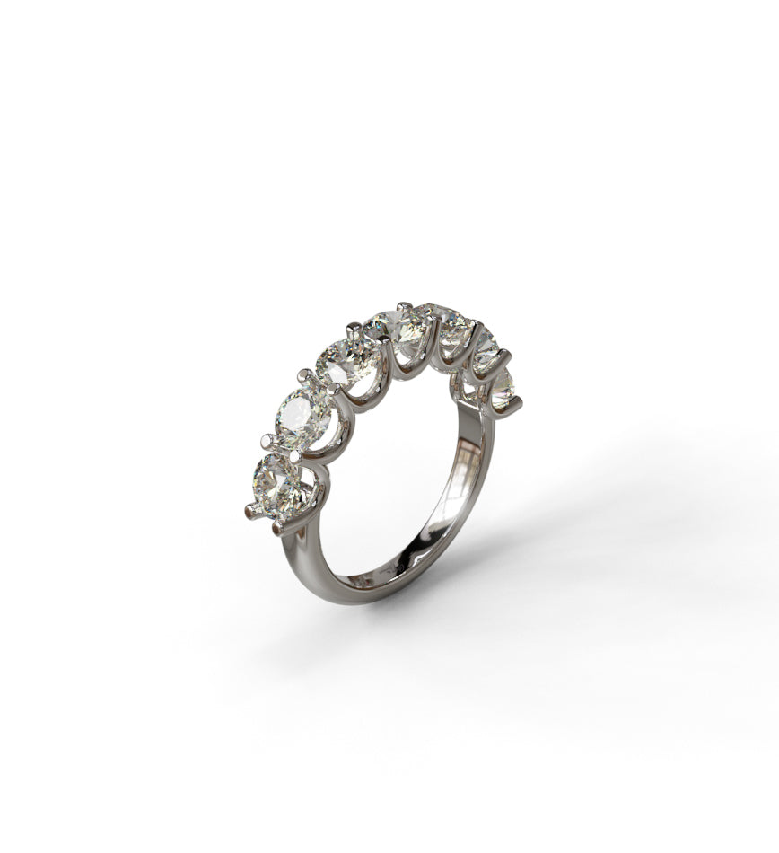 Seven Stone Diamond Wedding Ring