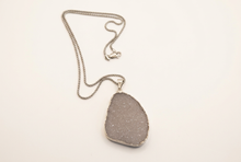 Load image into Gallery viewer, Silver druzy necklace photo cleanup

