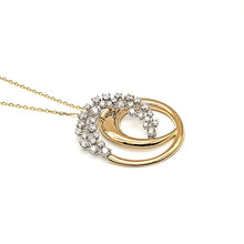 Load image into Gallery viewer, spiral circle diamond pendant necklace
