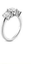 Load image into Gallery viewer, three stone diamond engagement ring by mina d 
