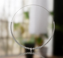 Load image into Gallery viewer, Diamond Tennis Necklace with Tapered Three Prongs
