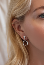 Load image into Gallery viewer, Trillion Earrings On Model - Correct Scale
