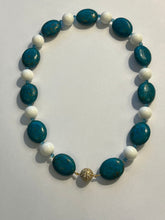 Load image into Gallery viewer, Turquoise and White Agate Necklace
