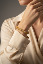 Load image into Gallery viewer, Yellow Agate Bracelet Model With Outfit
