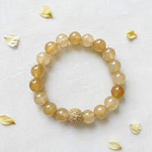 Load image into Gallery viewer, Yellow Agate Starburst Bracelet Flat Lay
