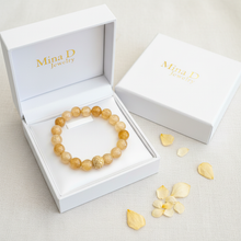 Load image into Gallery viewer, Yellow Agate Starburst Bracelet Gift Box
