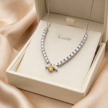Load image into Gallery viewer, Yellow sapphire necklace in a jewelry box
