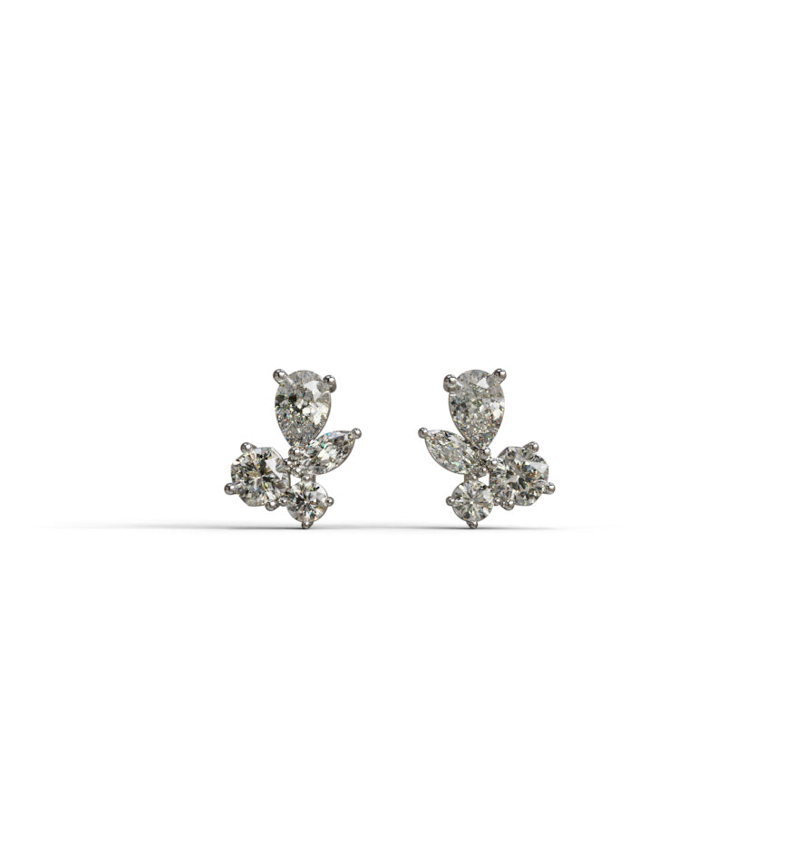 Diamond Stud Mixed Fancy Shapes Diamond Earrings