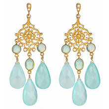 Load image into Gallery viewer, Chalcedony Vermeil Chandelier Earrings - minadjewelry

