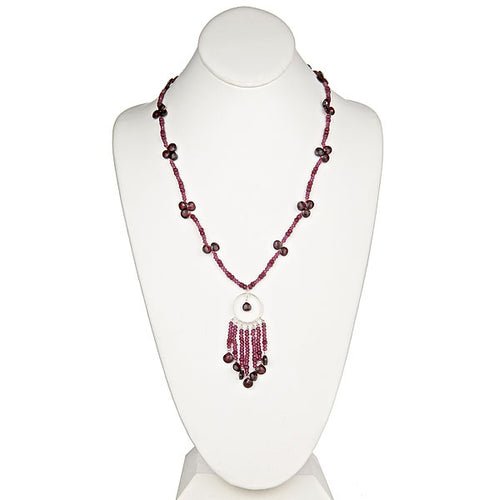 Garnet Tassel Necklace - minadjewelry
