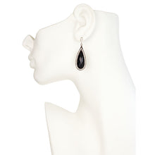 Load image into Gallery viewer, Onyx Pear Shape Drop Earrings
