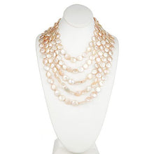 Load image into Gallery viewer, Mutli Row Coin Pearl Statement Necklace
