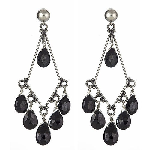 Onyx Briolle Chandelier Earrings - minadjewelry