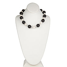 Load image into Gallery viewer, Onyx &amp; Pearl Statement Necklace - minadjewelry
