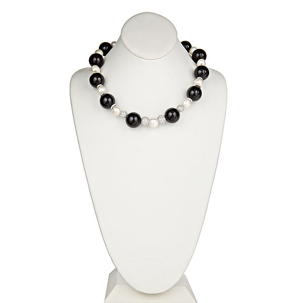 Onyx & Pearl Statement Necklace - minadjewelry