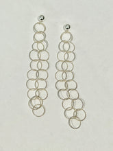 Load image into Gallery viewer, Sterling Silver Long Chain dangling earrings - minadjewelry
