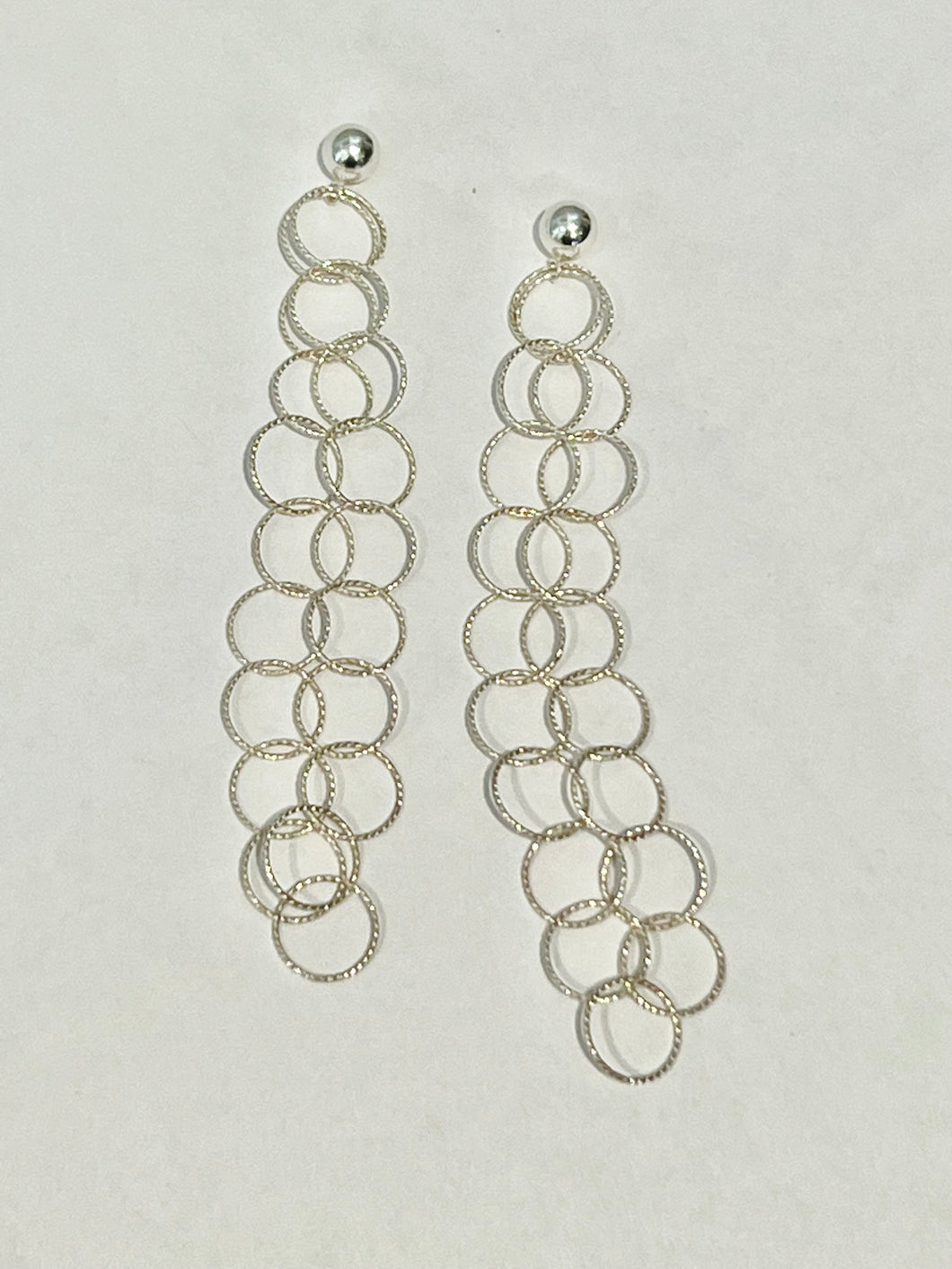 Sterling Silver Long Chain dangling earrings