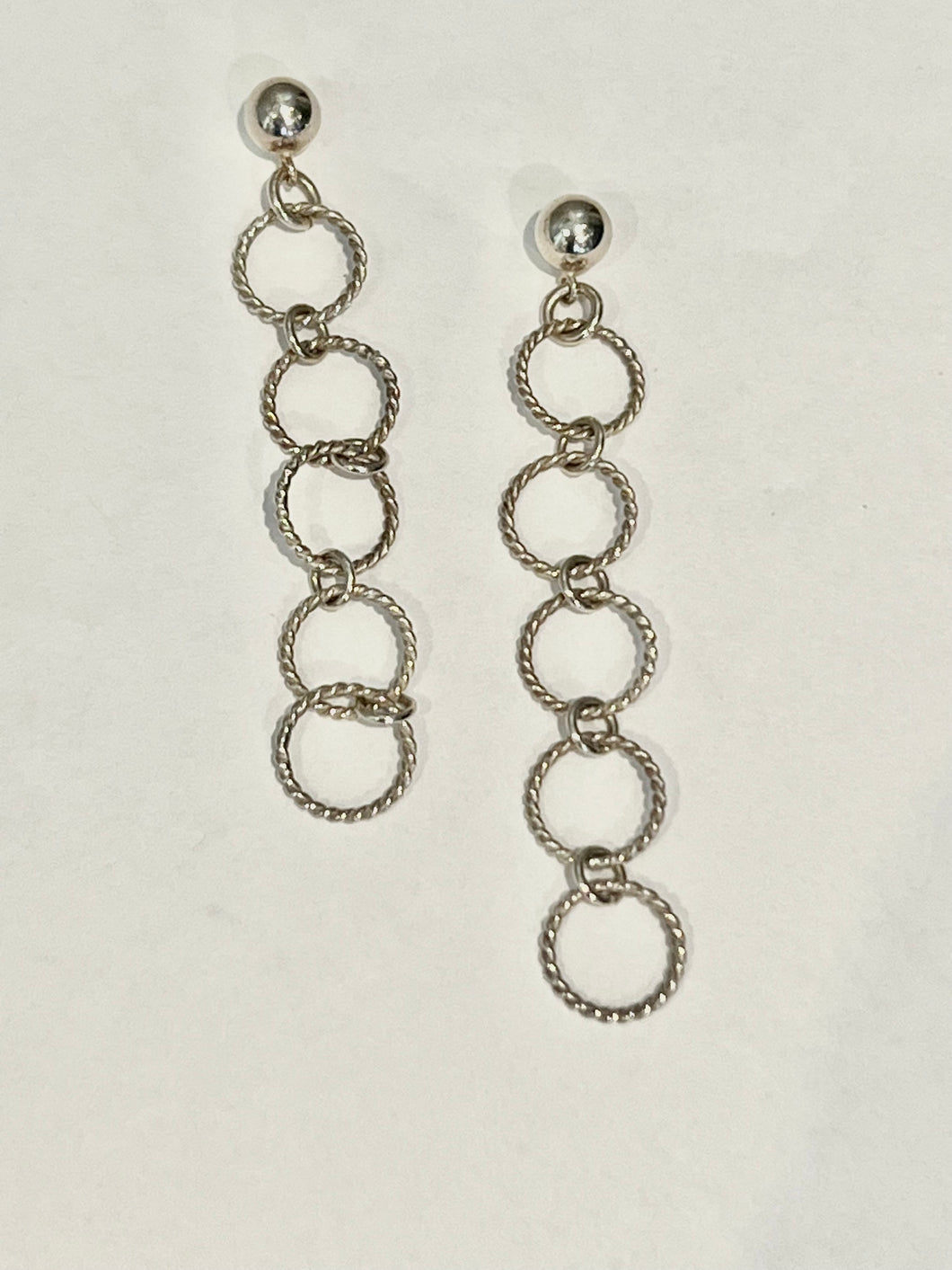 Sterling Silver Rope Chain dangling earrings