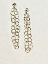 Load image into Gallery viewer, Long double chain link sterling silver earrings - minadjewelry
