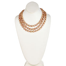 Load image into Gallery viewer, Three Row Gold Pearl Statement Necklace
