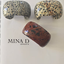 Load image into Gallery viewer, Animal Pattern Natural Stone Cuff Bracelet - minadjewelry
