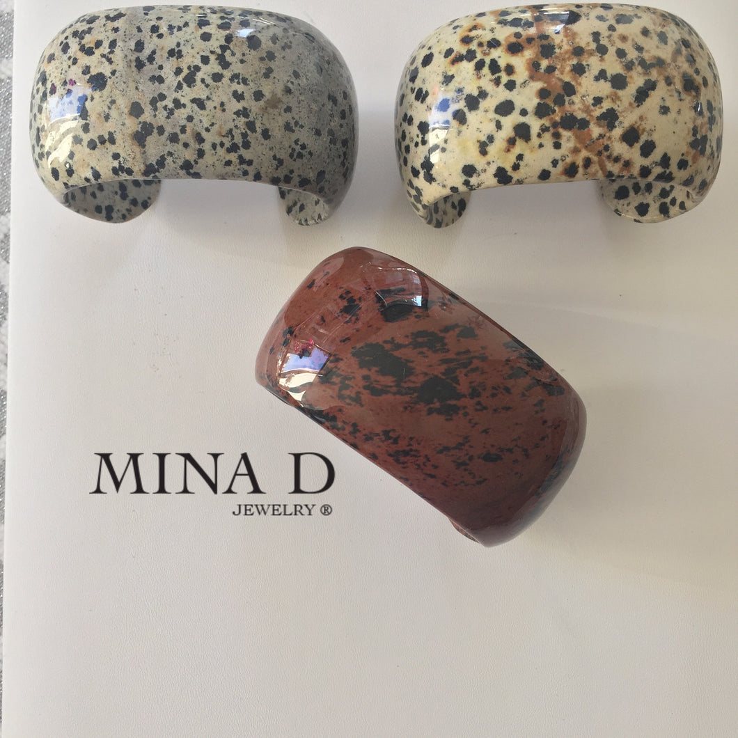 Animal Pattern Natural Stone Cuff Bracelet - minadjewelry