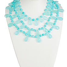 Load image into Gallery viewer, Amazonite &amp; Chalcedony Three Row Necklace - minadjewelry
