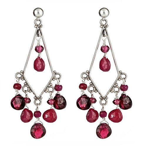 Garnet & Ruby Chandelier Earrings - minadjewelry