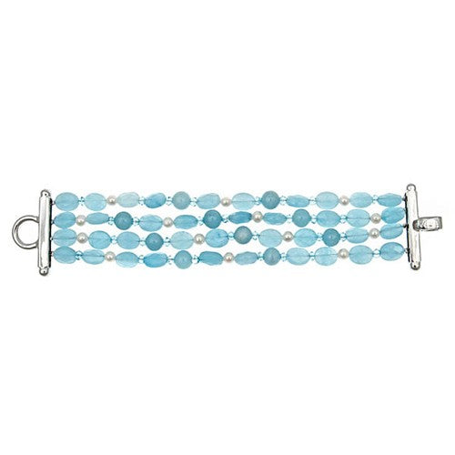 Aquamarine & Blue Jade Bracelet - minadjewelry