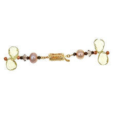 Load image into Gallery viewer, Smoky Quartz, Lemon Quartz Champagne Pearl Pendant Necklace - minadjewelry
