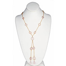 Load image into Gallery viewer, Rose Quartz Double Briolle Chain Necklace - minadjewelry

