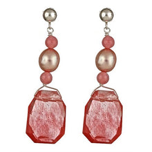 Load image into Gallery viewer, Cherry Quartz &amp; Pink Pearl Earrings - minadjewelry
